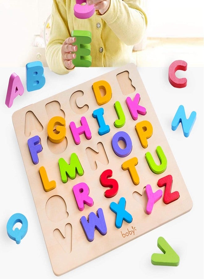 KARTUNBOX 3D Wooden Capital Alphabet Puzzles with Animals for Children, Colorful ABC Lower Letters/Numbers/Shapes for Kids Toddlers Preschool Early Learning Educational Toys (ABCD Capital) - Image 5